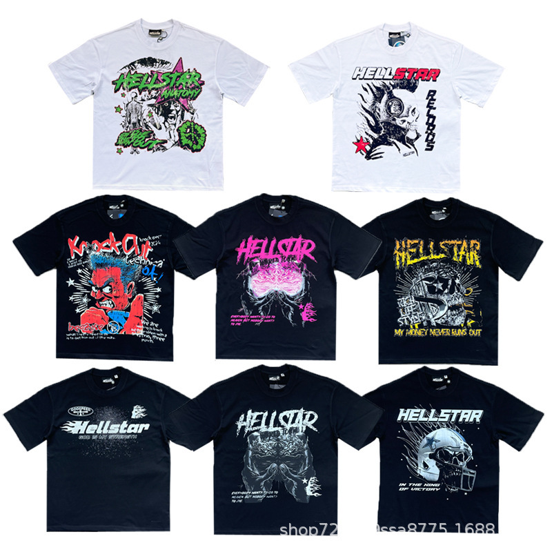Nfc Cross-Border Hell American Style 3D Printed Hip-Hop Unisex Couple T-Shirts Wholesale