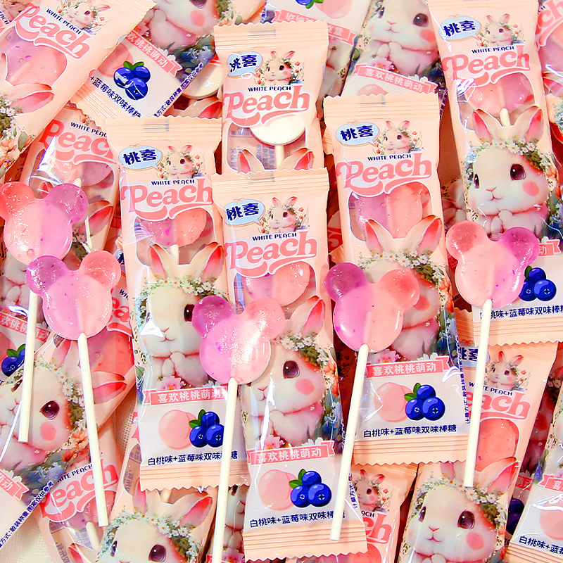 [약 27개입] 백도맛 + 블루베리맛/더블맛 막대사탕 250g