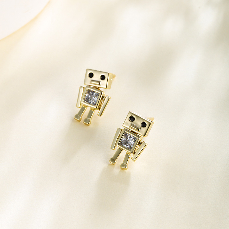 Joyas Xuping Europa y América de la moda de la calle personalidad robot pendientes de orejas para hombres lujosos auriculares para mujeres