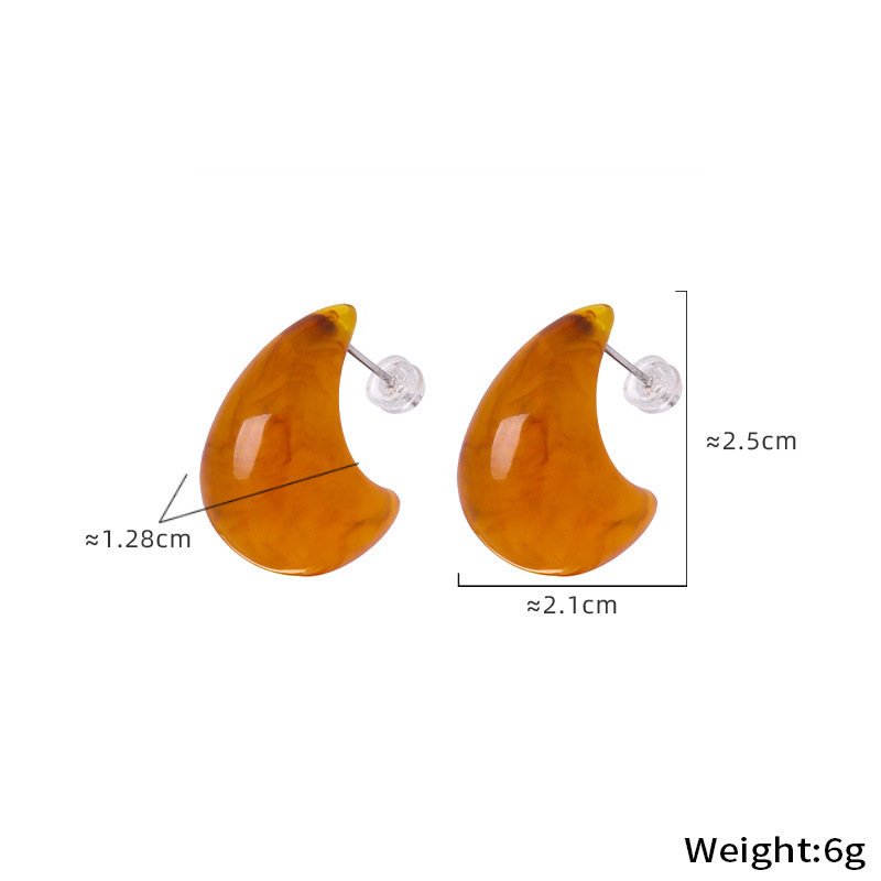 Square Sugar Dopamine Candy Color Light Luxury Resin Colorful Earrings Women's Titanium Steel Exquisite Temperament Earrings Accessories_voghion.com