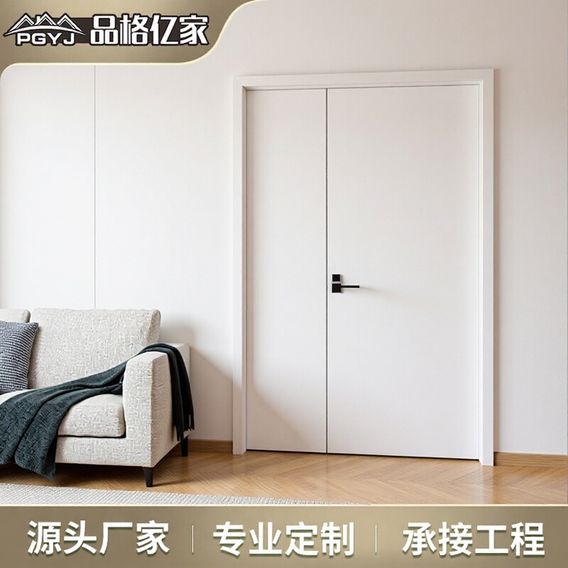 Solid Wood Door, Main Entrance Composite Solid Wood Double Door, Room Bedroom Stairwell Entrance Door, Anti-Theft Security Door