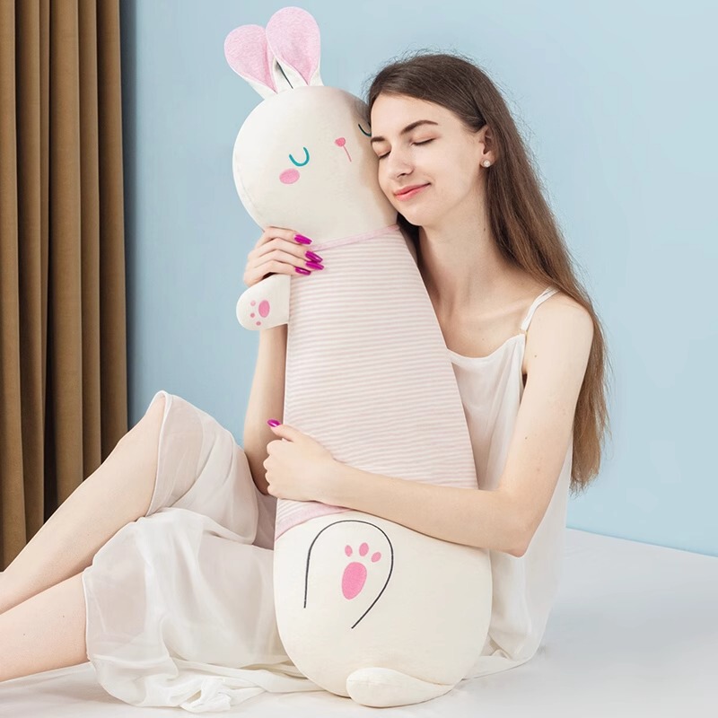 子供を落ち着かせる寝枕、A級人形、女の子が足を組んで寝るための特別なウサギの枕、長いぬいぐるみ|undefined