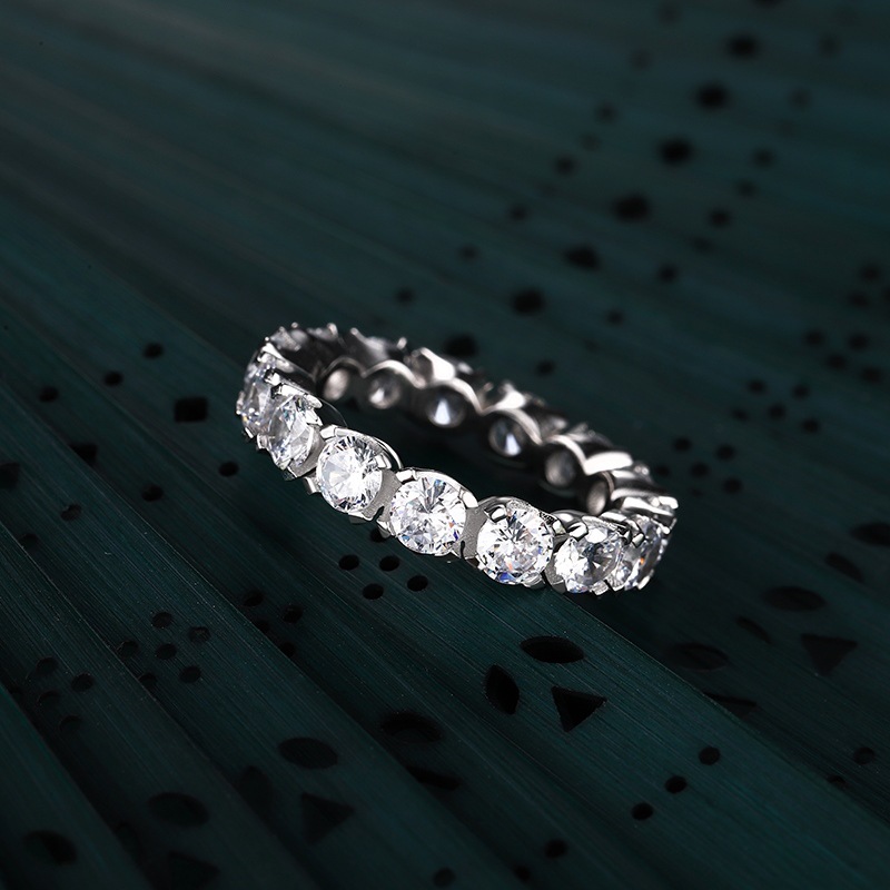 U Shape, Solid Color Pattern Women's Gender Inlay Design 925 Sterling Silver Zircon U Shape Solid Color Rings