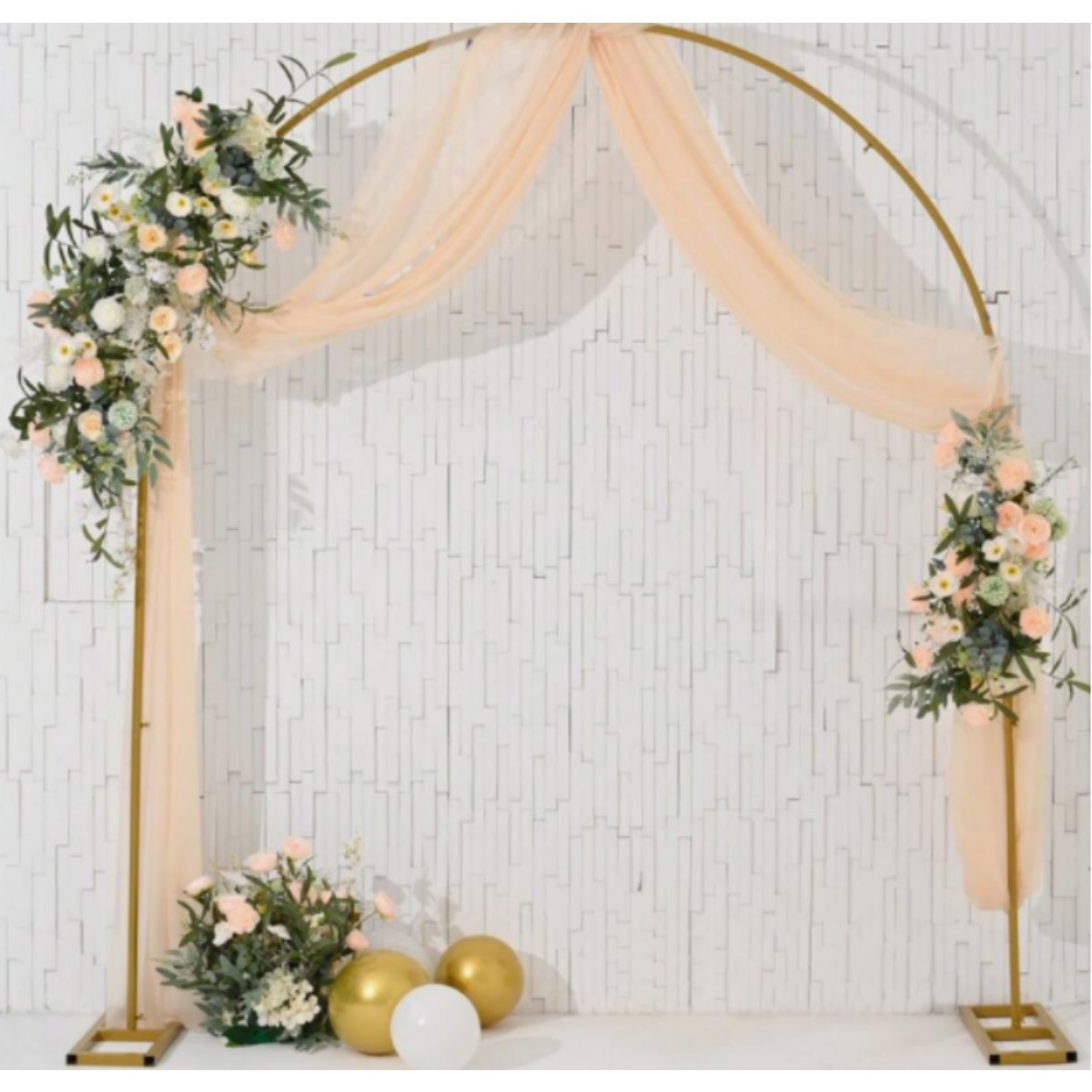 Arco de boda, arco de globos, kit de arco de metal multifuncional, arco de globos en forma de anillo, decoración para fiestas y eventos