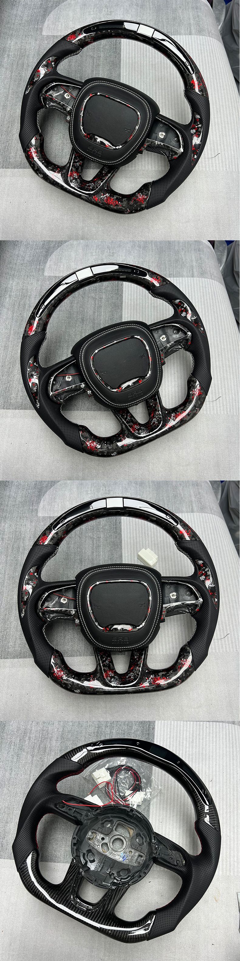 Carbon fiber steering wheel modification for car interiors, suitable for Tesla Model Y, offering upgraded and customized steering wheel options