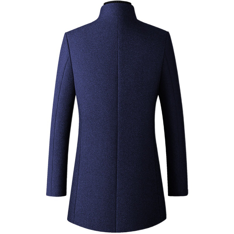 Abrigo de lana para hombre, nuevo modelo 2025, otoño e invierno, largo medio, estilo ejecutivo, gabardina de lana para hombre