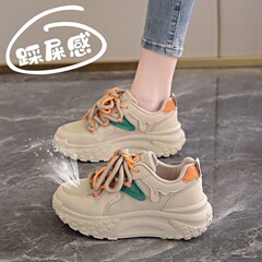 跨境女鞋踩屎感单网运动鞋女2025年新款透气跑步鞋网面百搭老爹鞋