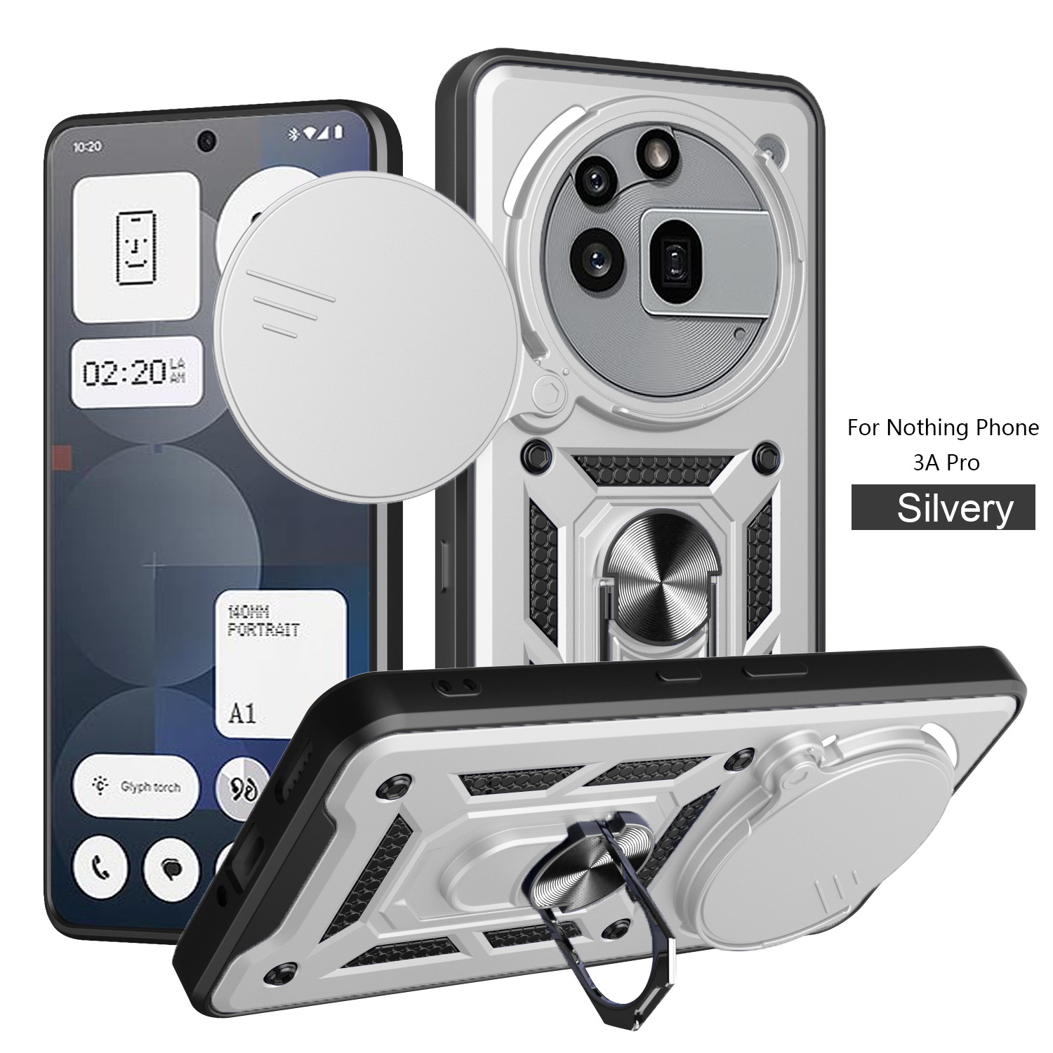 Ventana de empuje Shunjia Nothing Phone 3a Pro 5G funda para teléfono móvil TPU PC armadura cubierta protectora anticaída magnética image 6