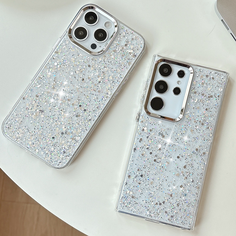 Dropping glitter Samsung s25edge phone case s25 for s24fe transparent a36 cross-border a56/a55/a156