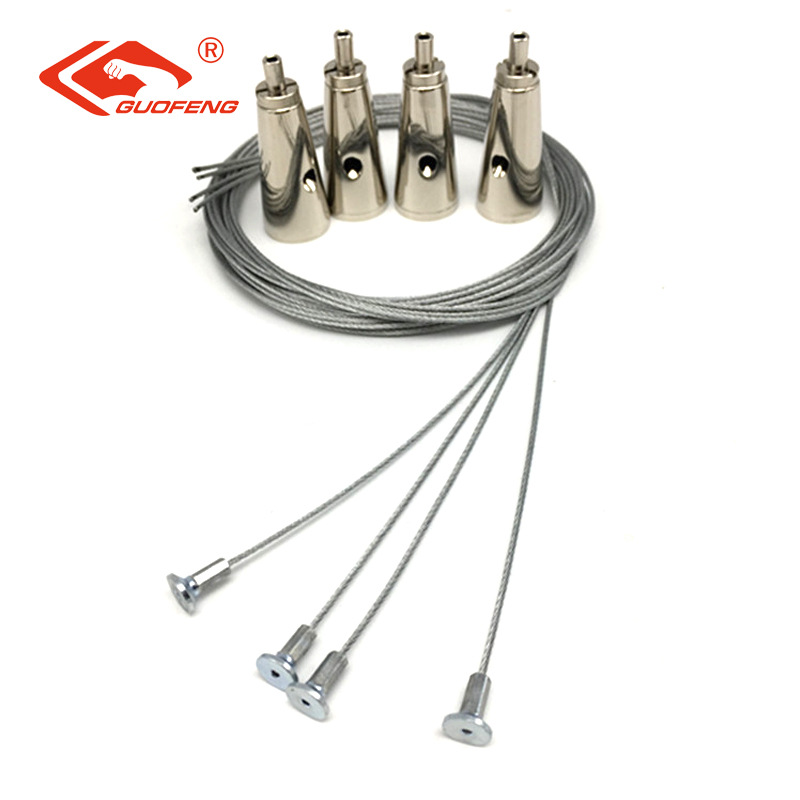 Suministro directo de fábrica iluminación de altura ajustable con cabeza de alambre de acero luz colgante Luz de panel Luz de tira Cuerda colgante de seguridad