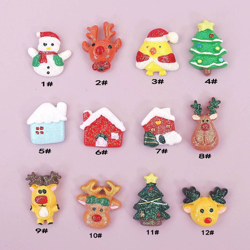 DIY аксессуары смола Новая Рождественская елка лося курица домик украшения снеговика