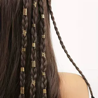 欧美跨境新款简约时尚金属树叶套发环辣妹甜酷脏辫亚马逊饰品批发