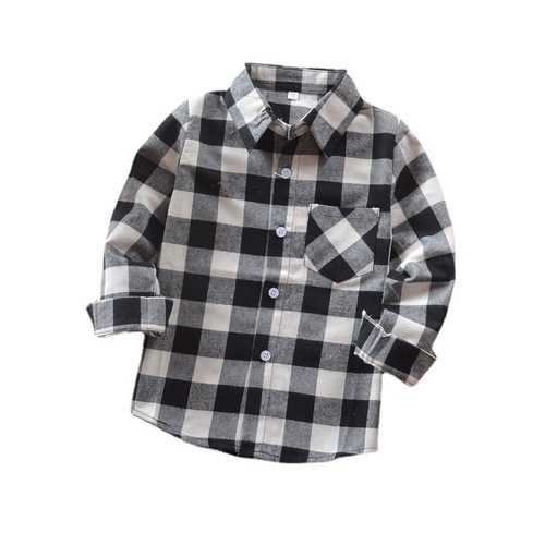 Children's Checkered Shirt 2025 Spring and Autumn New Item for Boys and Girls