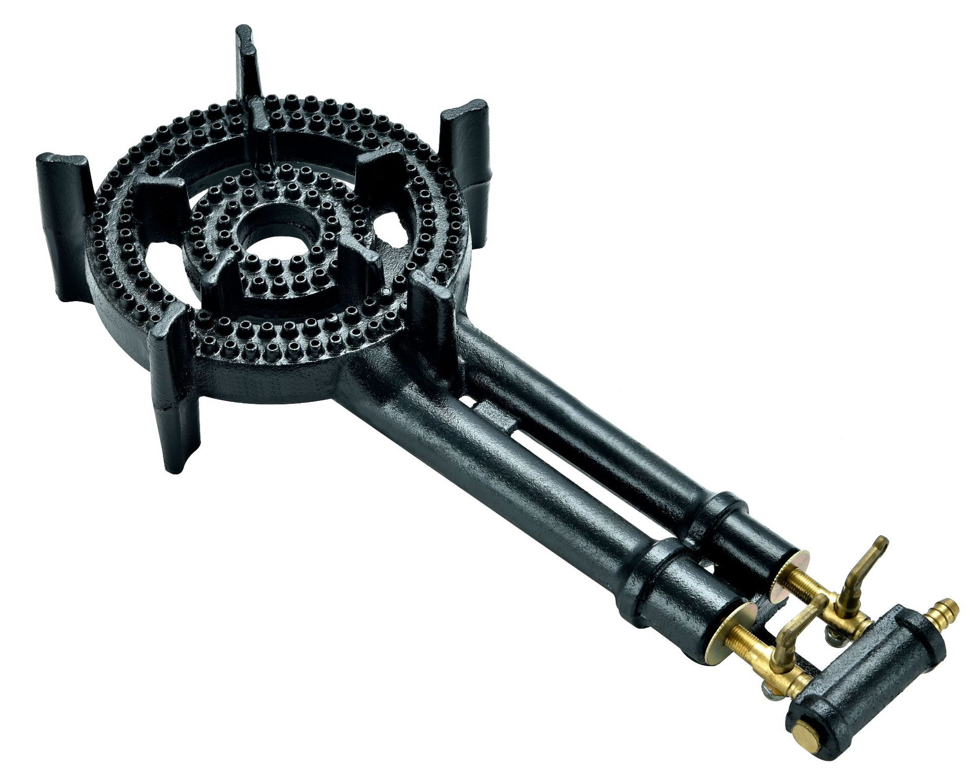 horno de hierro fundido portátil al aire libre con estufa de gas de doble tubo, tres tubos y cuatro tubos ajustables libremente