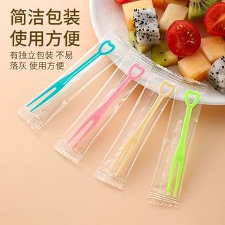 哇噢一次性水果叉独立包装蛋糕水果店小签子食品级ps甜品试吃叉子