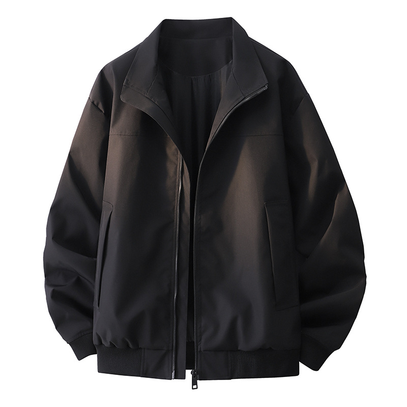 Otoño y invierno nuevo color sólido con solapa locomotora chaqueta de cuero marca de moda masculina y femenina retro estilo americano suelto hip-hop chaqueta superior