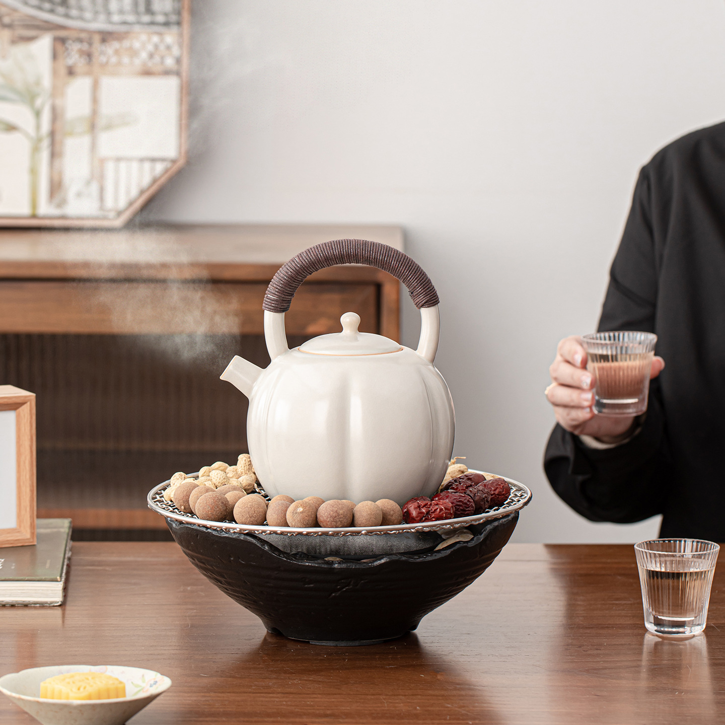 围炉煮茶壶家用室内烤茶炉电陶炉小型茶壶煮茶器泡茶器提梁壶套组