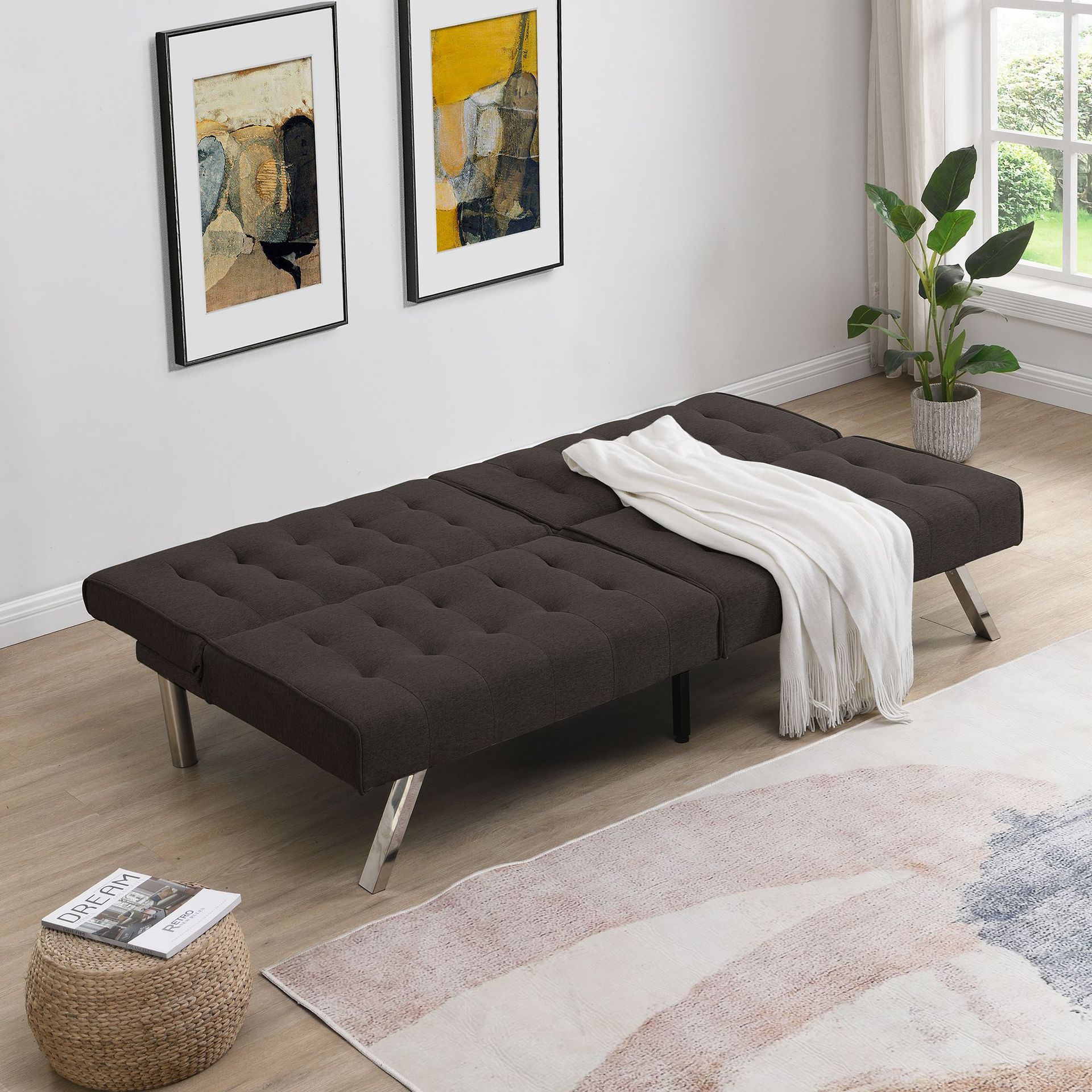 Sofá sala de estar alquiler simple moderno pequeño tipo de casa multifuncional sofá cama plegable doble uso
