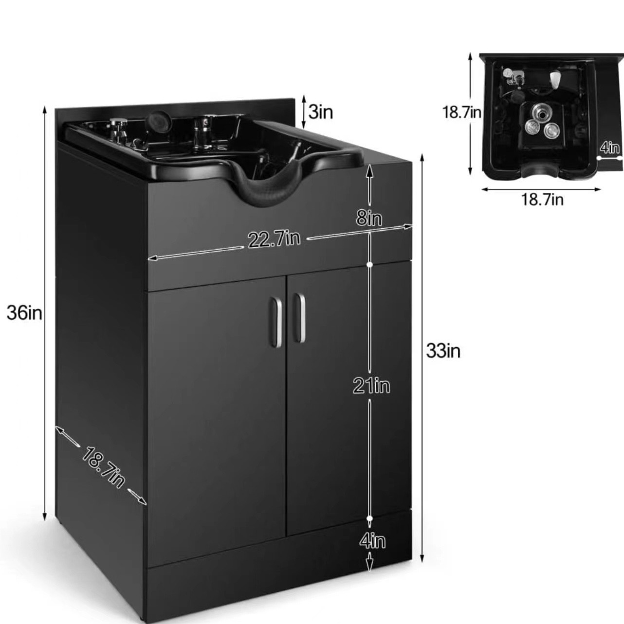 Mueble de lujo ligero para champú, lavabo móvil de alta gama, armario de almacenamiento para peluquería, mobiliario para peluquería al por mayor. image 6
