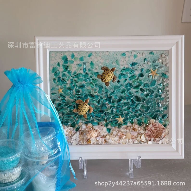 Cross-border new DIY resin art kit sea glass painting craft art handmade gift
