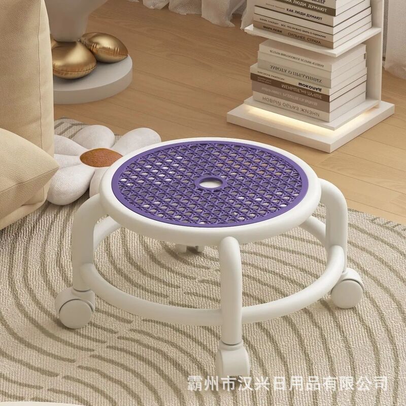 万向轮小凳子滑轮矮凳浴室洗澡小椅子塑料家用小板凳换鞋凳静音轮|undefined