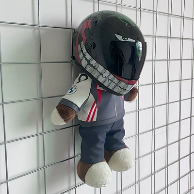 Motosiklet dəbilqələri, Motorcycle Doll Helmet Bear - height-28cm-flower-bearm-black-clown-upgraded-internal-buckle