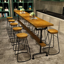工業風復古水管鐵藝實木吧台桌椅家用長條奶茶店西餐廳酒吧高腳桌