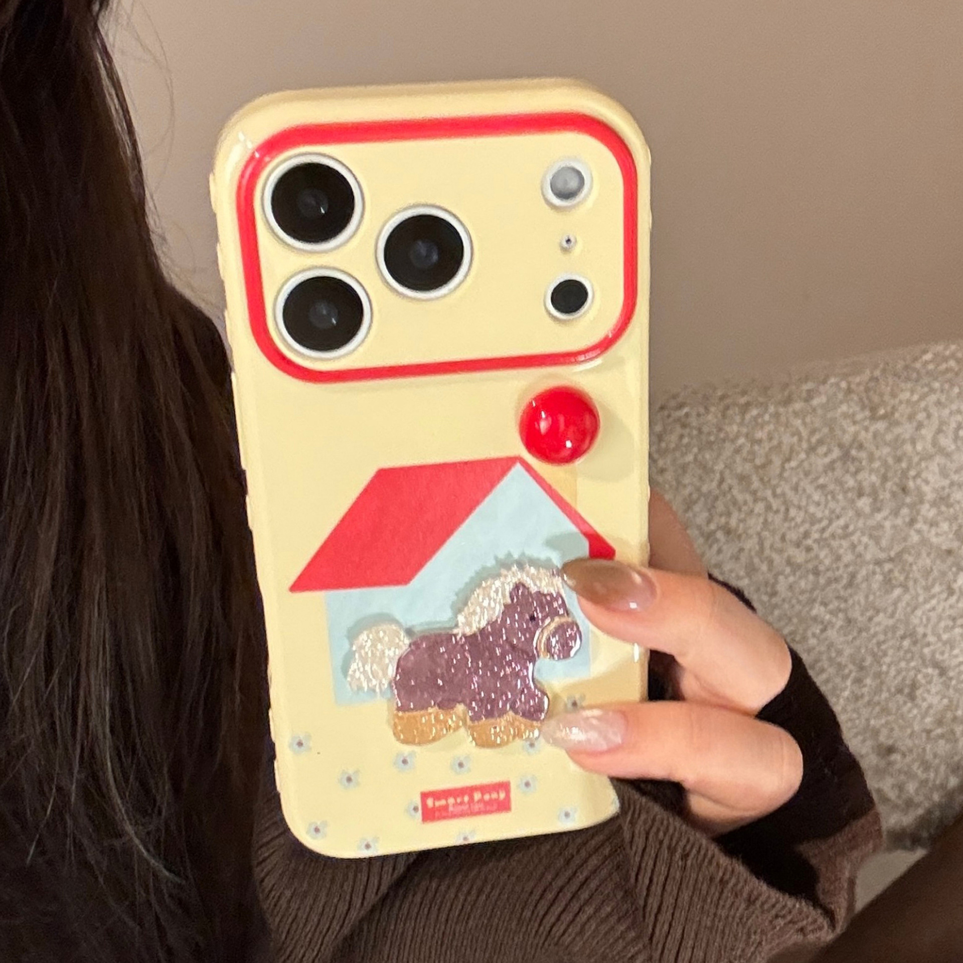 Protective Phone Case For Iphone 17 16 15 14 13 12 11 Series Red Pony_voghion.com