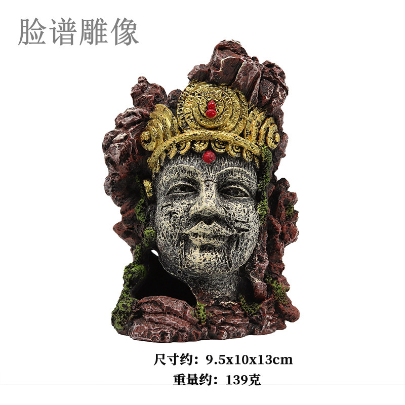 Crawler Fish Tank acuario paisaje decoración resina artesanía simulación secado tortuga tabla agujero coral Buda estatua cactus