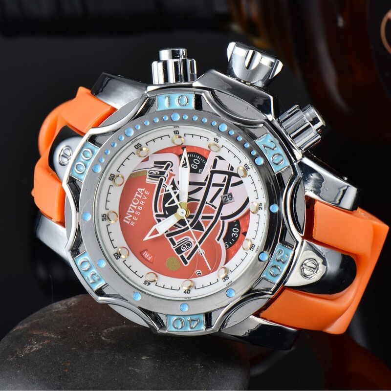 Invicta Men's Fashionable High-Quality Quartz Fake-Function Three-Hand Calendar Tape Watch Is a Cross-Border Bestseller Invicta Men's Fashionable High-Quality Quartz Fake-Function Three-Hand Calendar Tape Watch Is a Cross-Border Bestseller