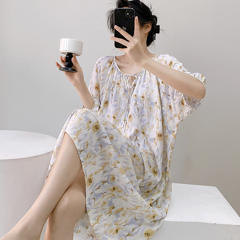 厂家直销棉绸睡裙女夏季薄款绵绸睡衣清冷蝴蝶吊带国风新中式可外|undefined