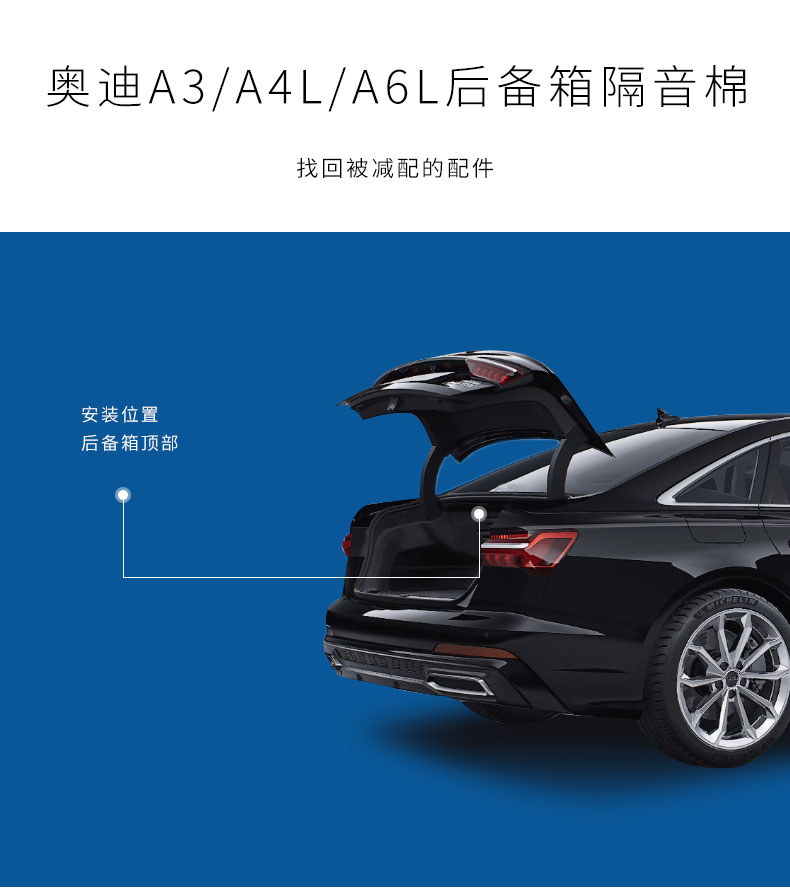Suitable for 12-25 Models of Audi A6L A4L A7L Trunk Soundproofing Cotton and Trunk Lining Soundproofing Modification