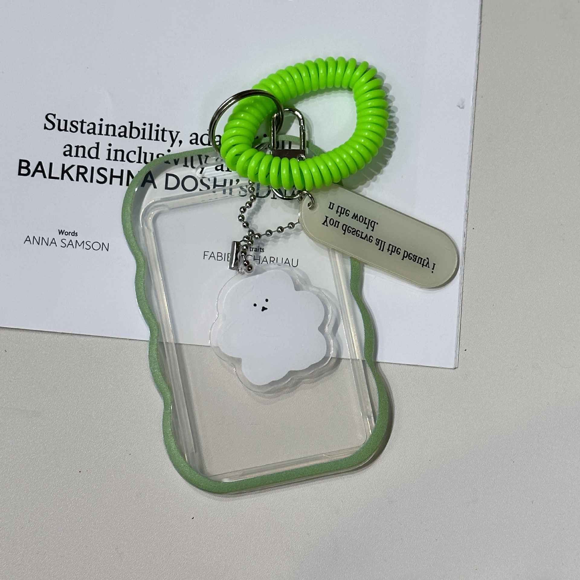 INS simple transparente titular de la tarjeta estudiante campus tarjeta de acceso llavero de moda permiso de trabajo cubierta protectora de doble cara transparente