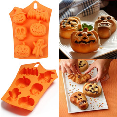 スポット6連ハロウィーンチョコレートシリコン模型アイスモデル手作り焙煎模型diy装飾ケーキ金型