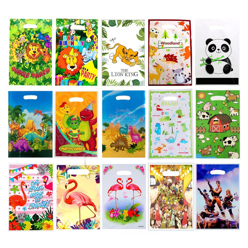 Cartoon Animal Safari Gift Bag Children's Birthday Party Return Gift Bag Candy Bag Pearlescent Film Handbag