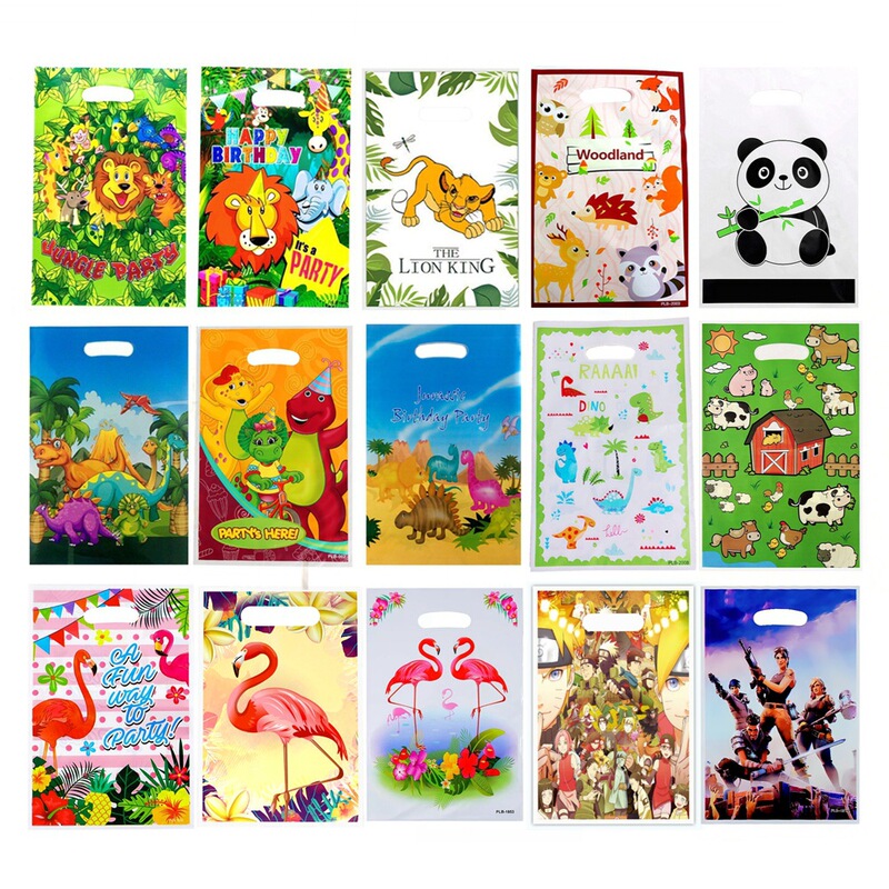 Cartoon Animal Safari Gift Bag Children's Birthday Party Return Gift Bag Candy Bag Pearlescent Film Handbag
