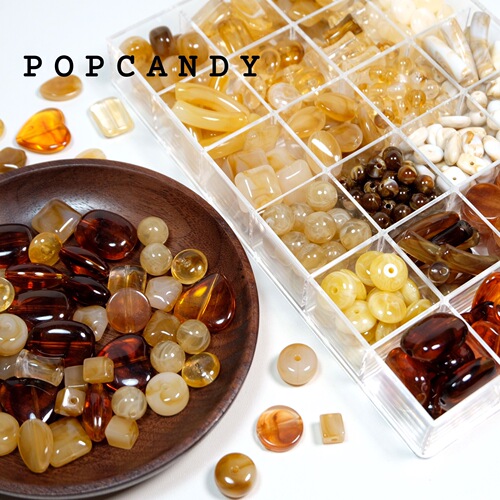 Early Winter Yellow Coffee Series Cloud Mist Retro Loose Beads DIY Accessories Jewelry Love Square Oval New Chinese Style Accessories