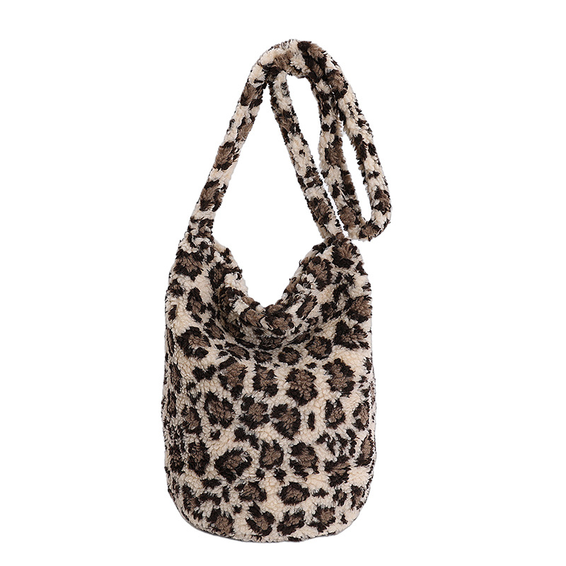 Otoño y invierno lindos bolsos de cordero para mujeres 2025 nueva moda flor bolsos de balde de gran capacidad bolsos de peluche