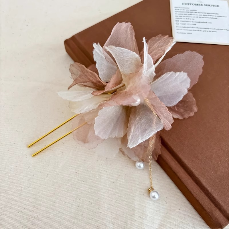 Guofeng perla flange u clip de cabello para mujeres de alto nivel nuevo estilo antiguo chino paso agitando clip de cabello clip de cabello vestido de caballo tocado