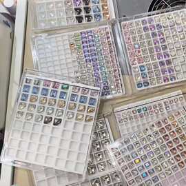 吸塑盘新款美甲钻饰品收纳盒CD盒高透亚克力钻饰品整理盒美甲钻片