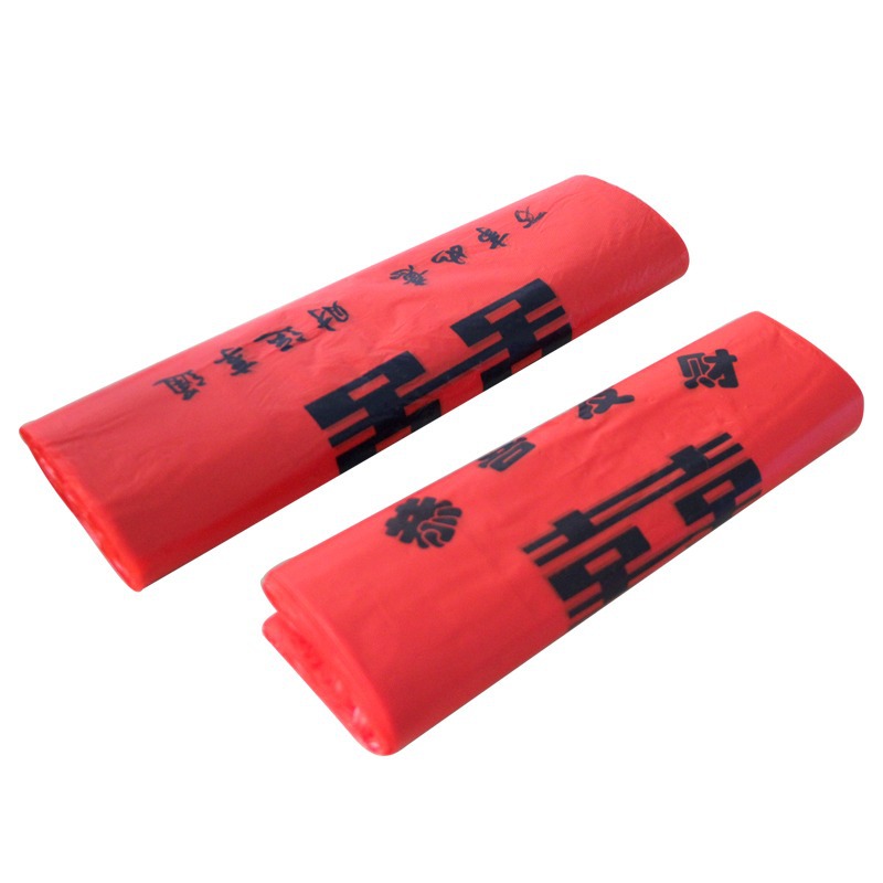 Wedding Supplies - Red Festive Bowl and Chopsticks Set with "Wish You Wealth" Greeting Bag