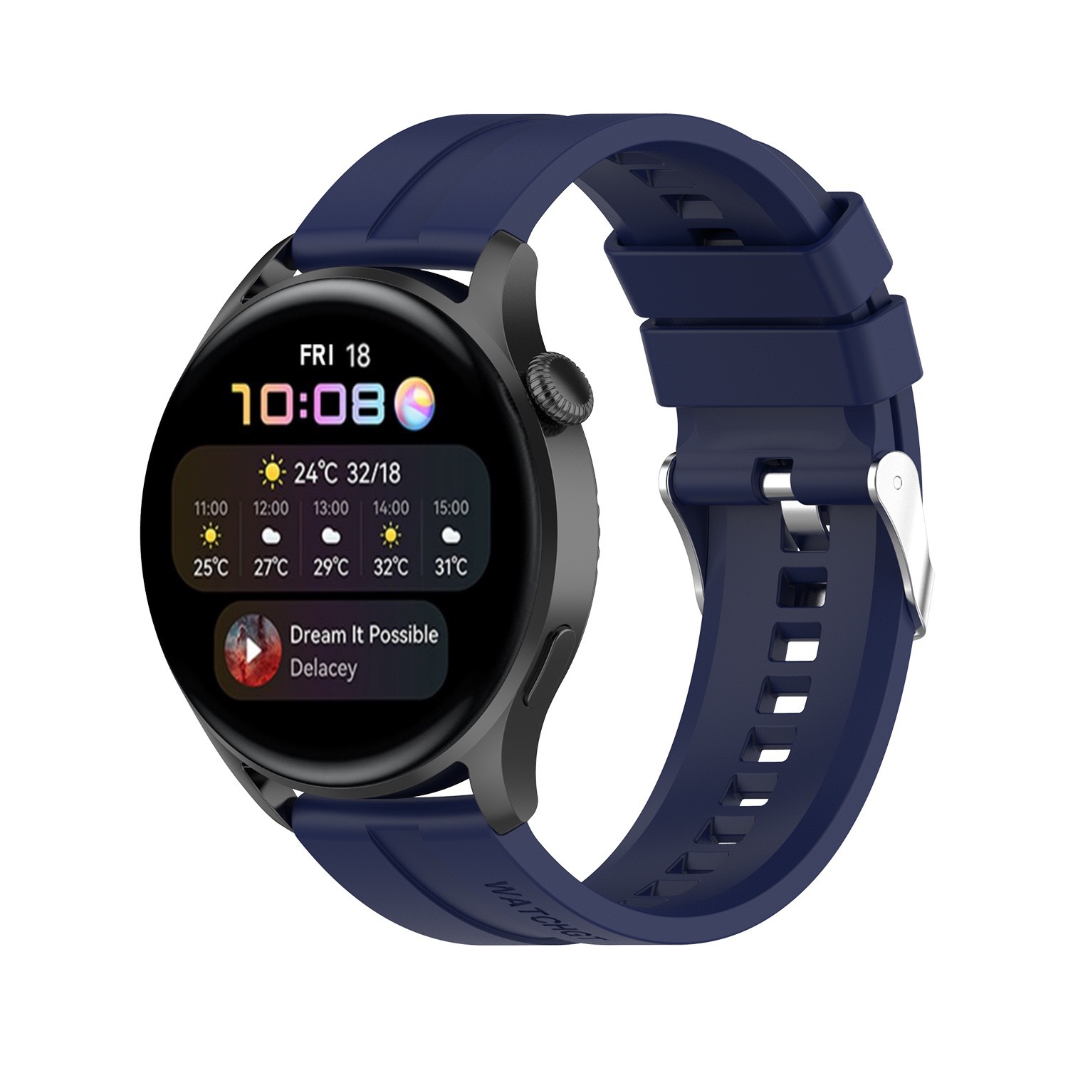 Suitable for Huawei Watch gt2 silicone strap, sporty couple style flat-head strap, universal gt3 watch strap undefined