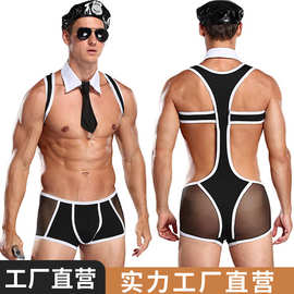 新款男士警察制服套装男款 角色扮演小鲜肉套装 舞台表演服装