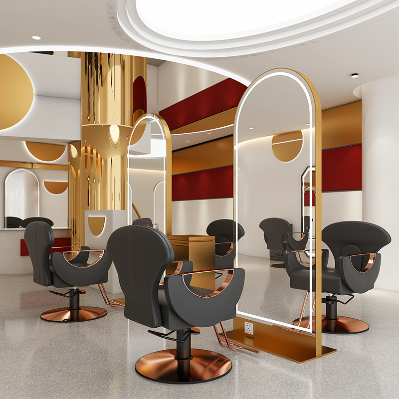 Barbería espejo tablero de corte de cabello espejo teñido cabello espejo gabinete integral salón de peluquería especial tablero de espejo gabinete espejo