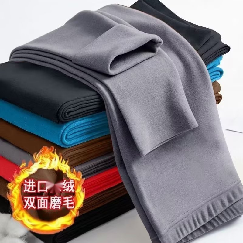 De velvet autumn and winter men's thin trousers bottoming warm pants slim winter plus size underwear