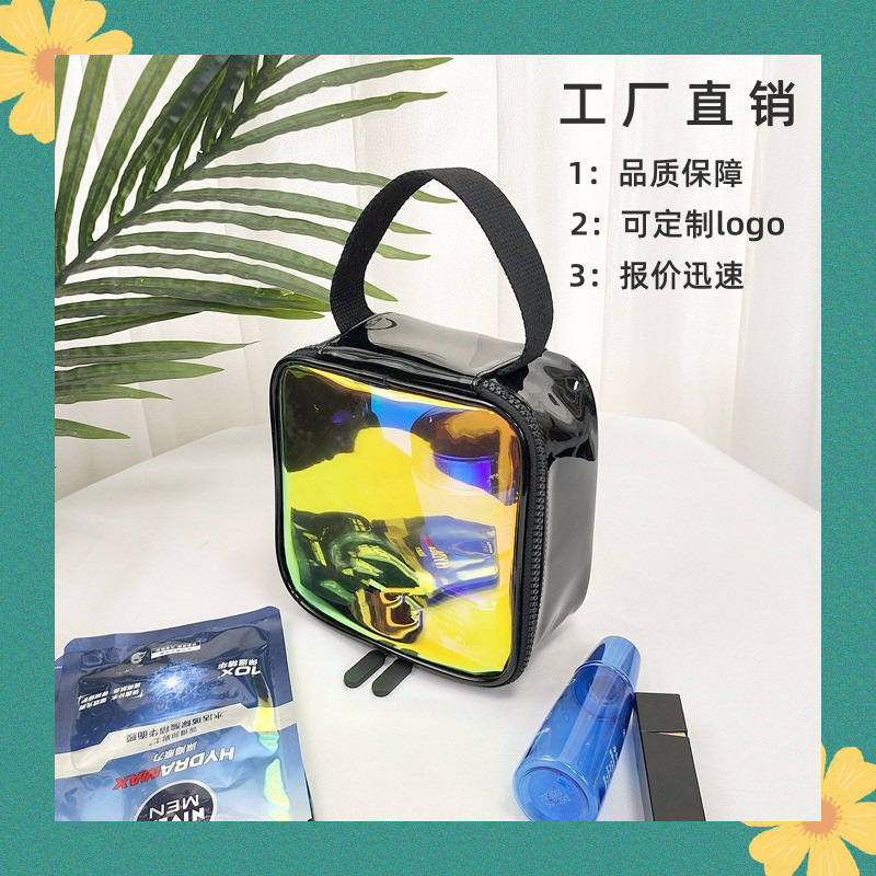 2024 nueva bolsa de cosméticos bolsa de almacenamiento de sensación avanzada de gran capacidad bolsa de cosméticos portátil impermeable bolsa de lavado transparente coreana