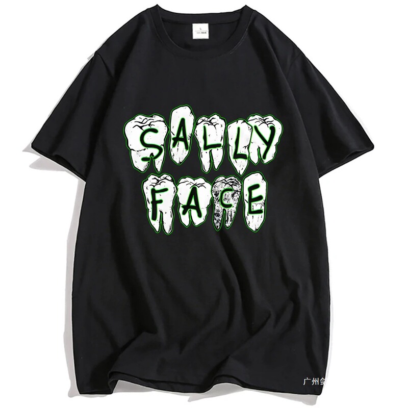 Sally Face Game Logo Print T-Shirt Summer Short-Sleeve Loose Men's T-Shirt O-Neck Fashion Unisex Streetwear Hip-Hop