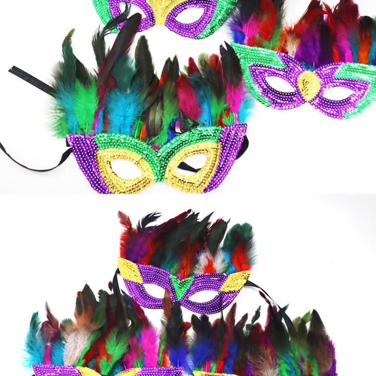 Carnaval europeo y americano Mardi Gras máscaras doradas morada-verde - sequela máscaras de fiesta bar transfronterizas