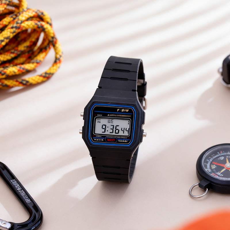 Cross-Border F-91W Watch Electronic Watch Outdoor Sports Watch Luminous Alarm Clock Student Party Electronic Watch Manufacturer Wholesale