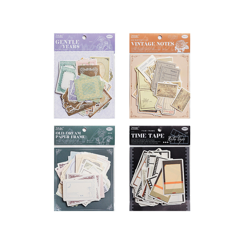 Nostalgia del tiempo material de cuentas de mano papel DIY material de decoración paisajístico sin mensaje adhesivo notas de cuentas de mano